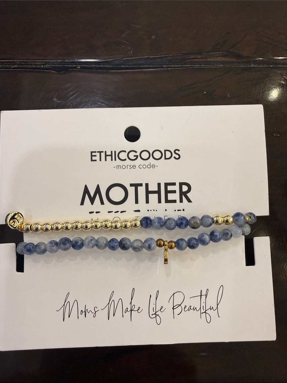 EthicGoods Mother Bracelet Set in Blue and Gold